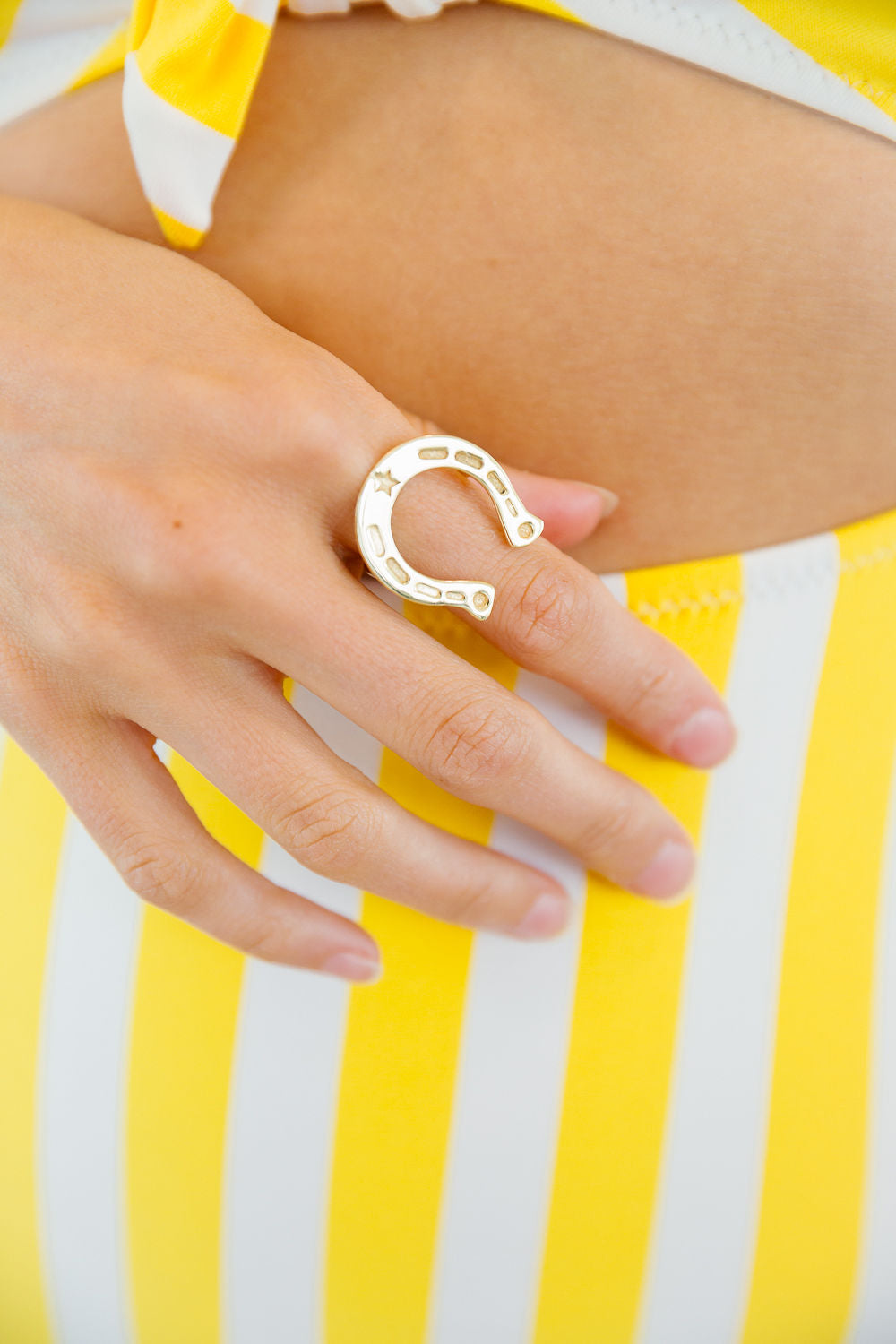 GOLDEN HORSESHOE RING RING Judith March