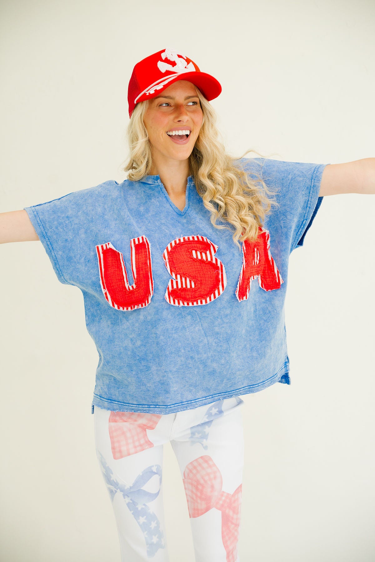 ALL AMERICAN PATCH TEE TOP Judith March
