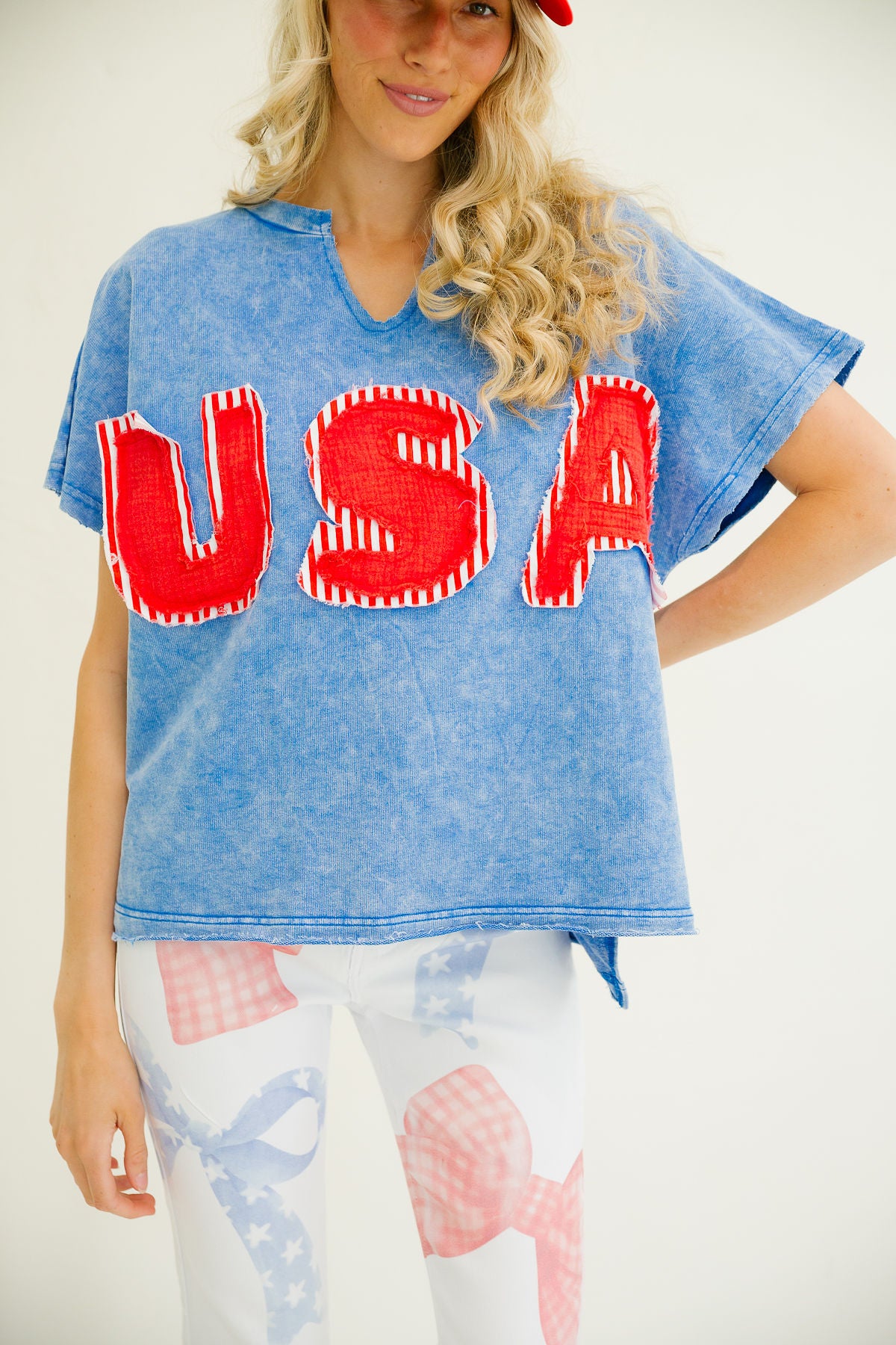 ALL AMERICAN PATCH TEE TOP Judith March
