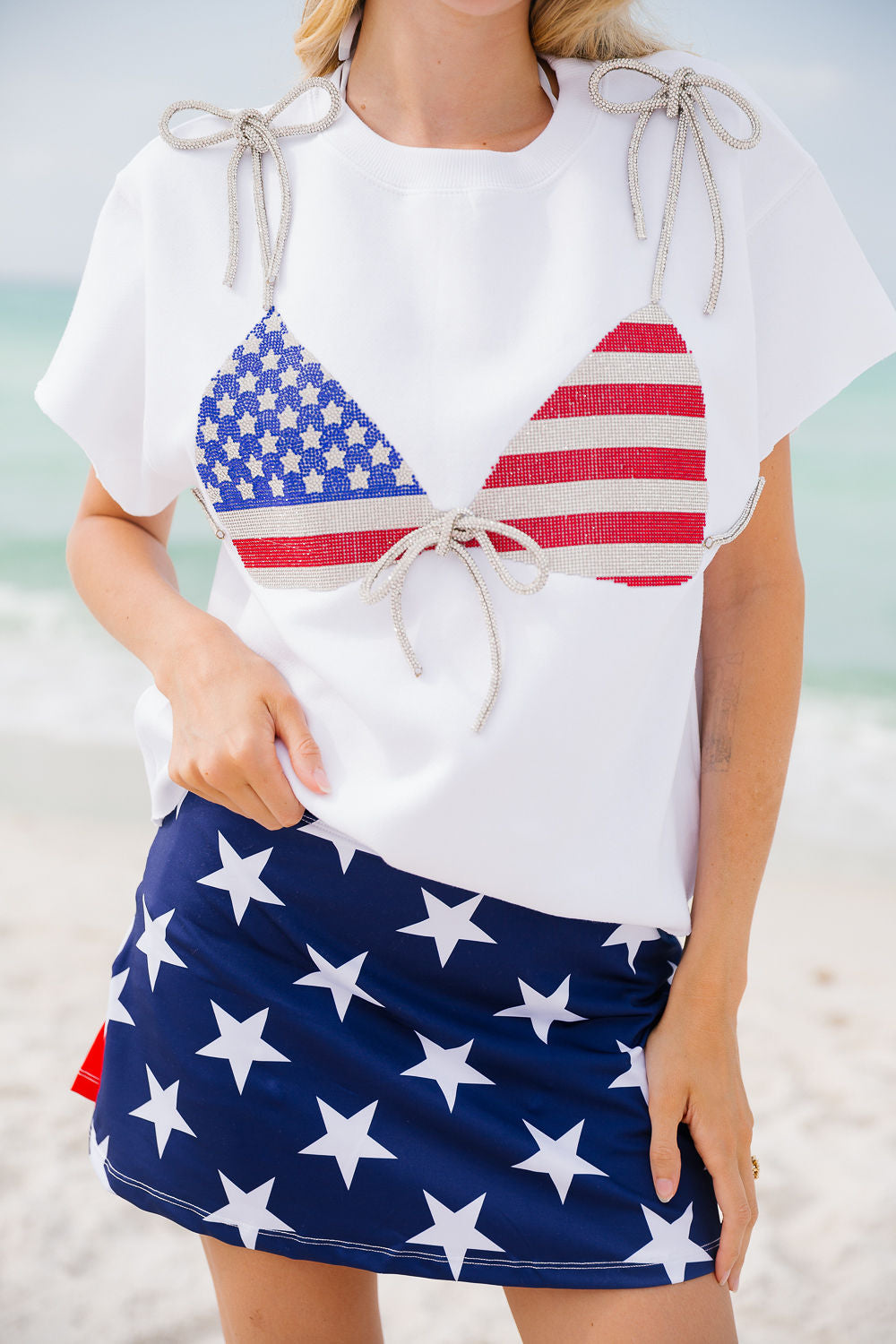 ALL-AMERICAN BIKINI SLEEVELESS PULLOVER PULLOVER Judith March