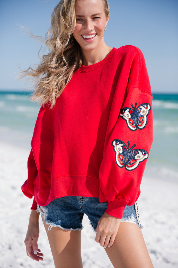 UNITED PEACE RED PULLOVER