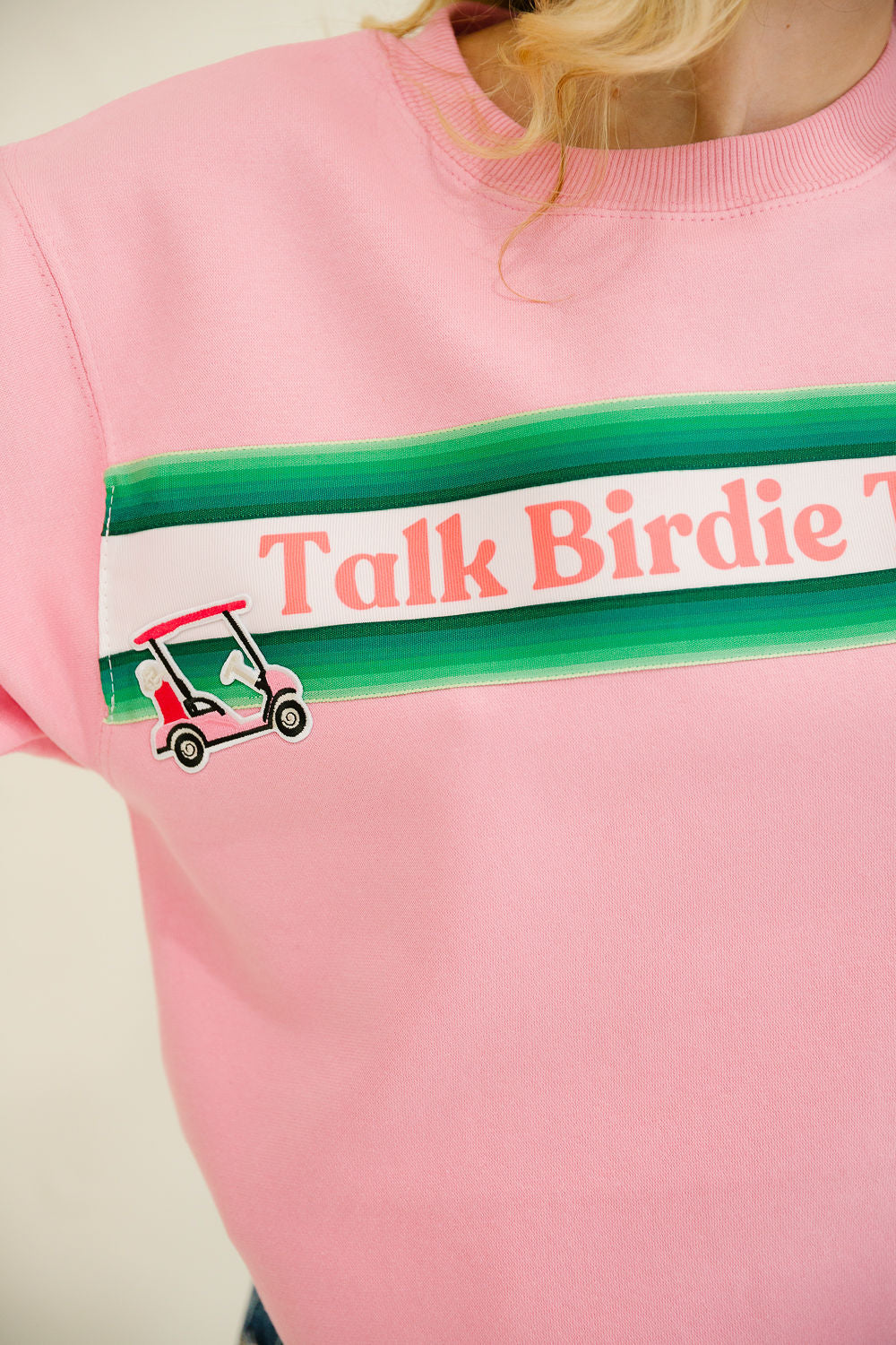 TALK BIRDIE TO ME PINK PULLOVER PULLOVER Judith March