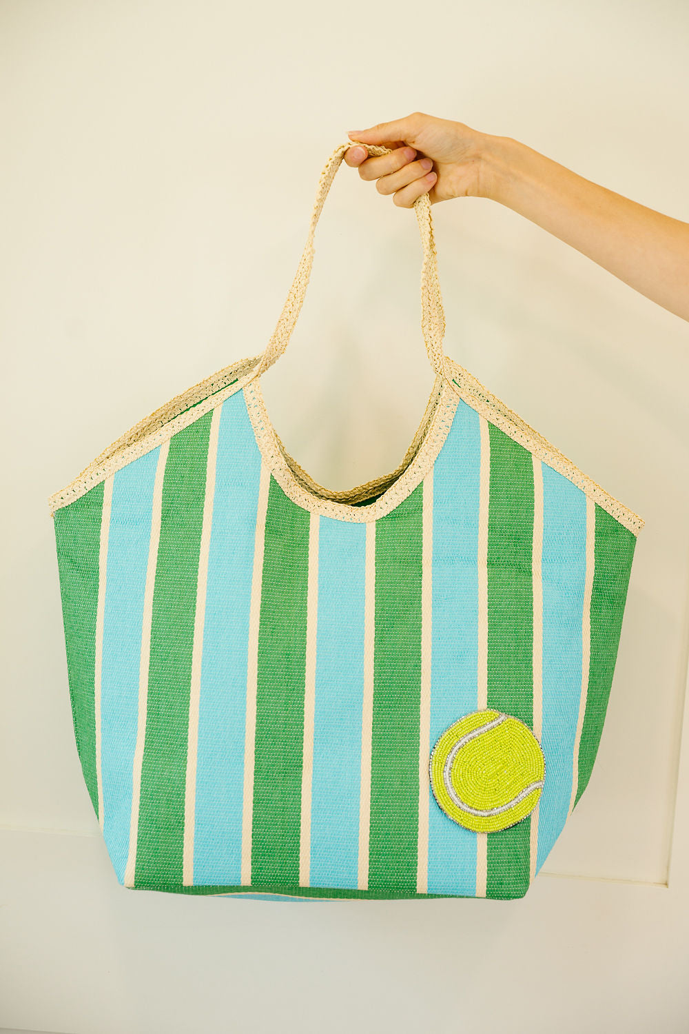 TENNIS STRIPED TOTE BAG PURSE Judith March