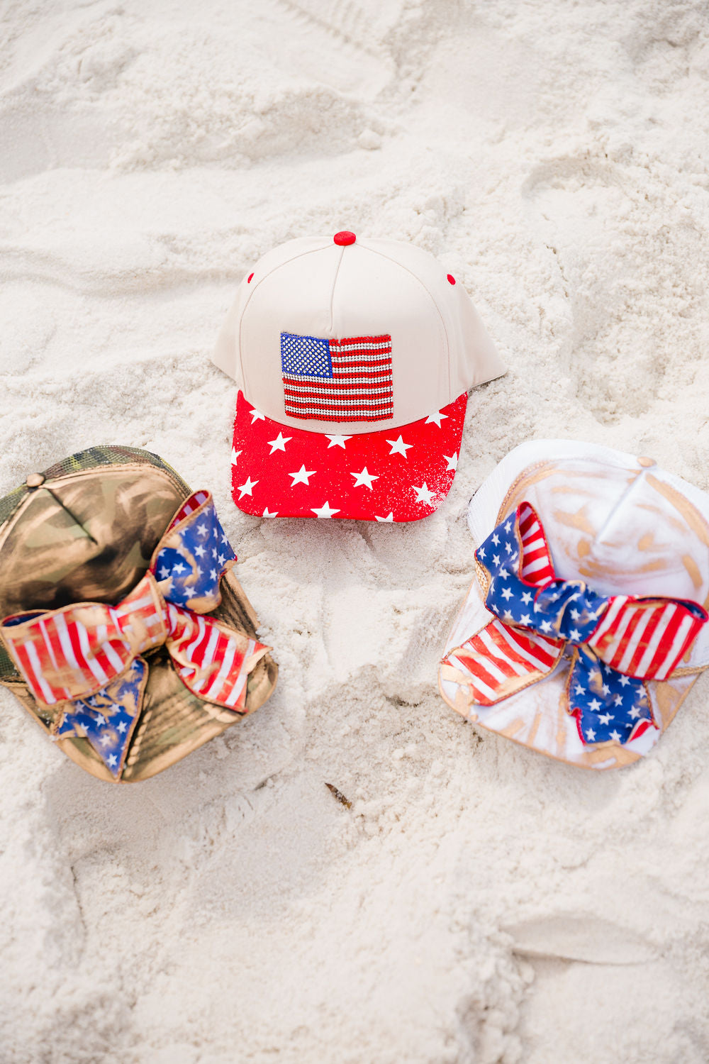 STAR-SPANGLED BOW WHITE TRUCKER HAT TRUCKER HAT Judith March