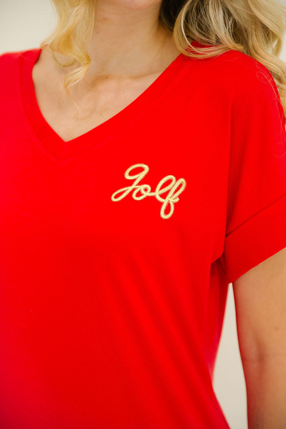 TALK BIRDIE TO ME RED T-SHIRT DRESS DRESS Judith March
