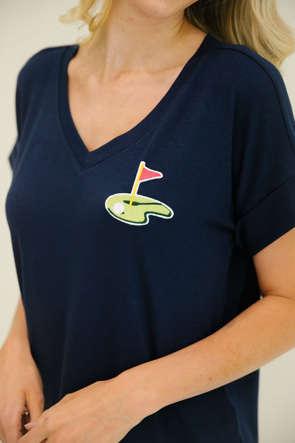 TALK BIRDIE TO ME NAVY T-SHIRT DRESS DRESS Judith March