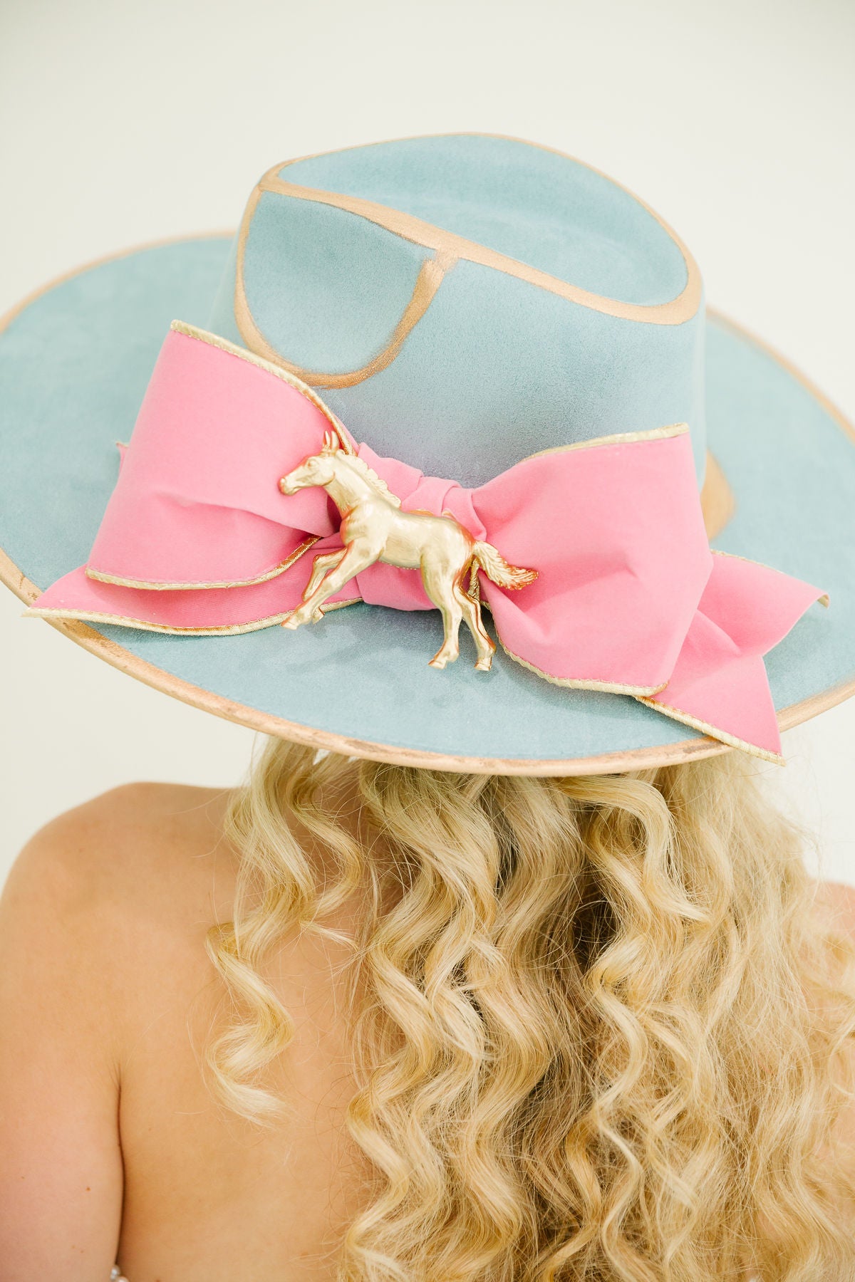 RACE DAY BOW BLUE RANCHER HAT RANCHER HAT Judith March
