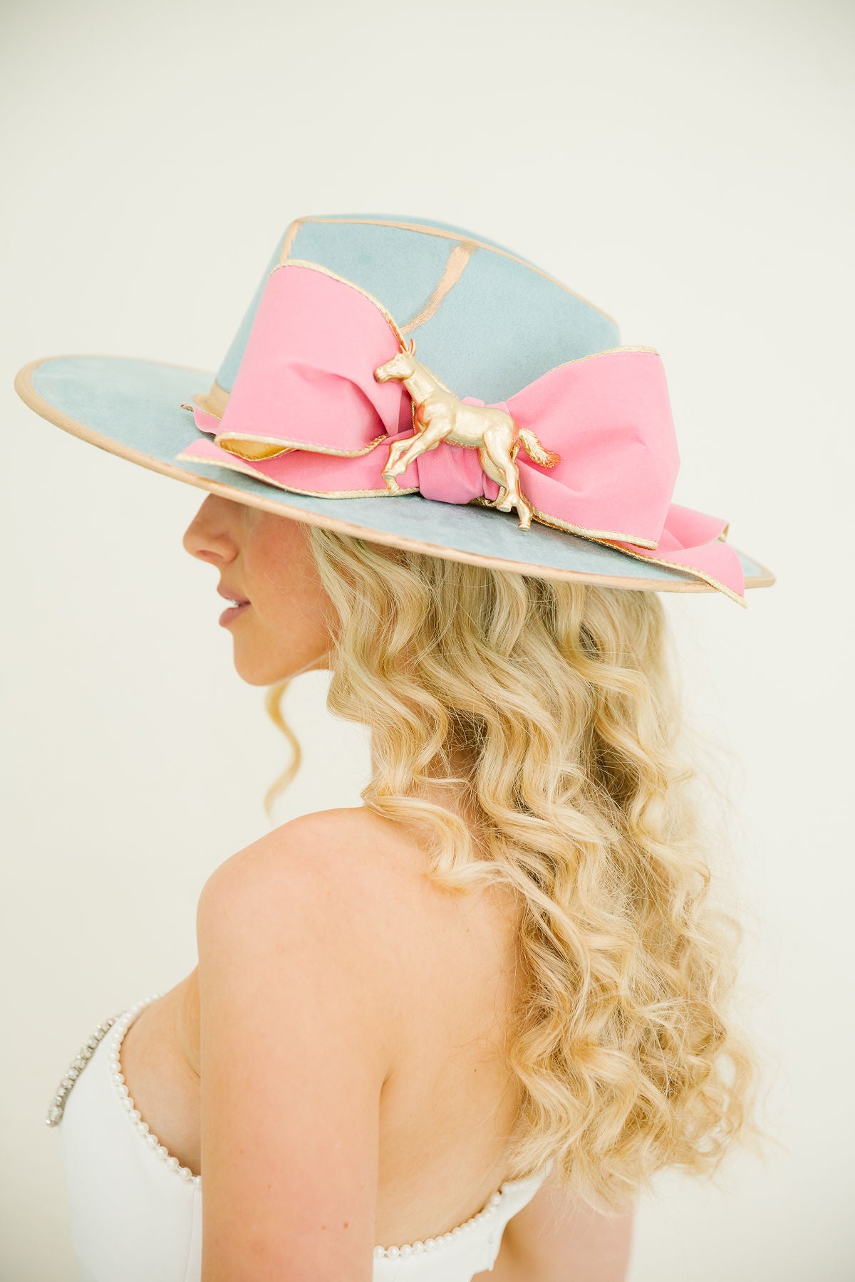 RACE DAY BOW BLUE RANCHER HAT RANCHER HAT Judith March