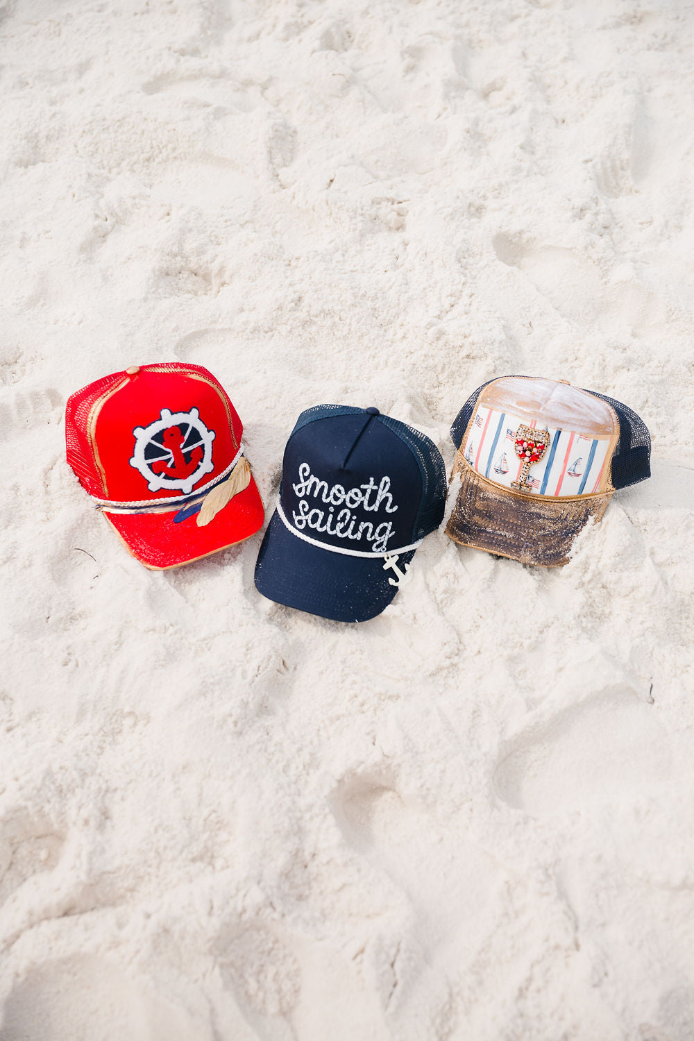 SMOOTH SAILING NAVY STRUCTURED HAT TRUCKER HAT Judith March