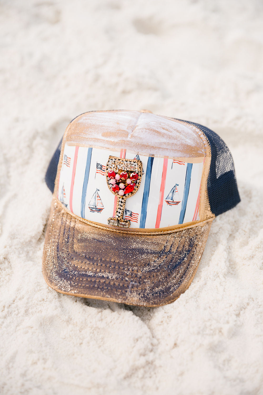SIP & SAIL NAVY TRUCKER HAT TRUCKER HAT Judith March