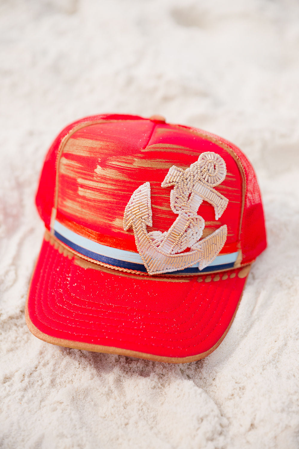 PATRIOT ANCHOR RED TRUCKER HAT TRUCKER HAT Judith March