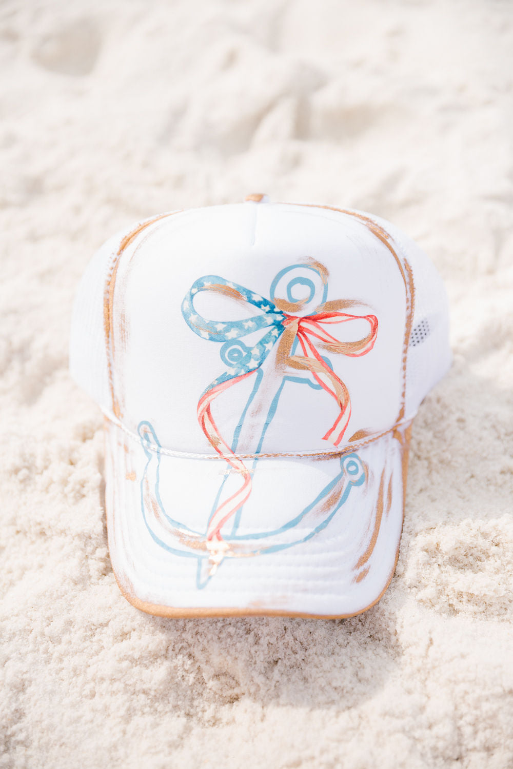 LIBERTY ANCHOR WHITE TRUCKER HAT TRUCKER HAT Judith March