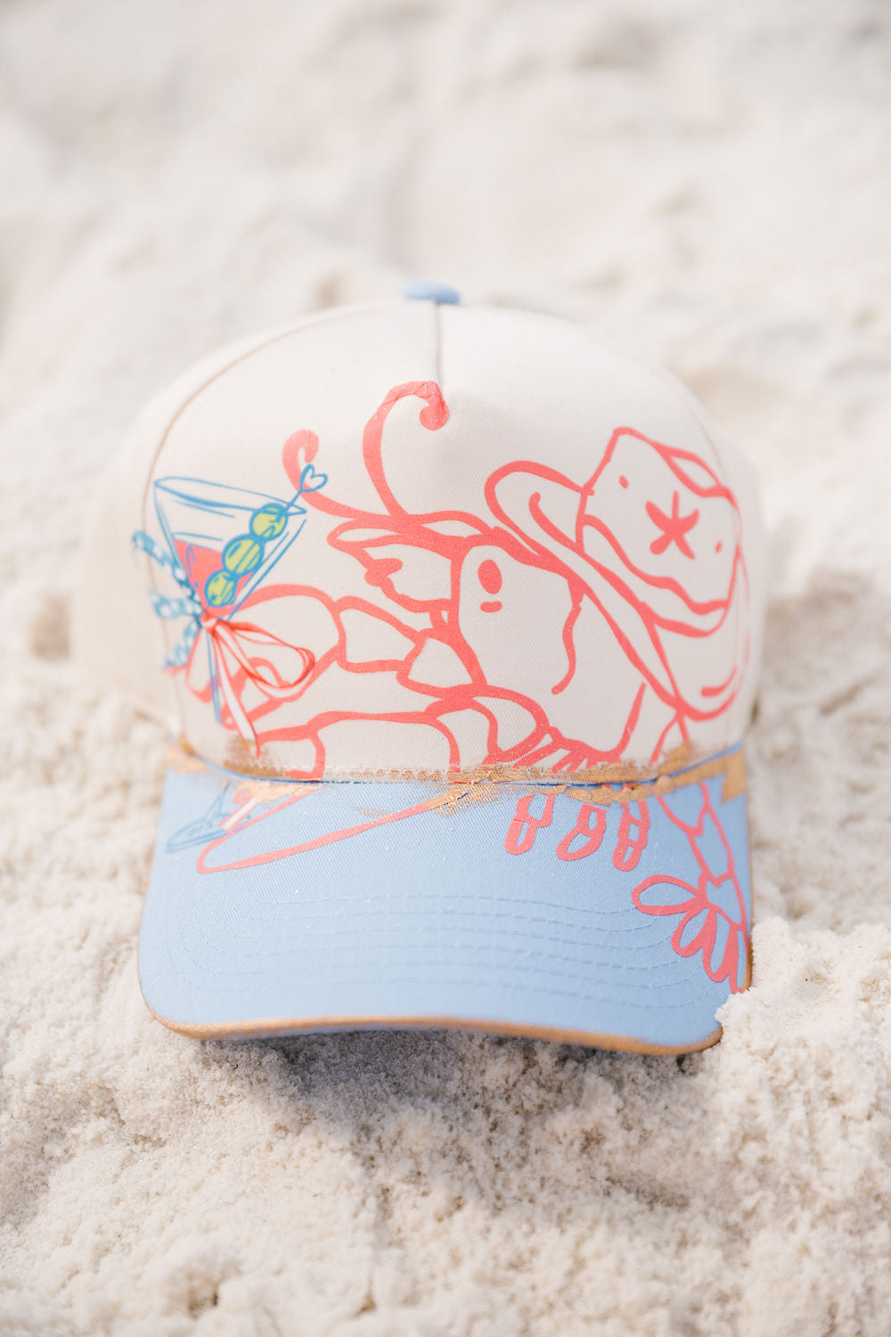 SALTY SIPS STRUCTURED HAT TRUCKER HAT Judith March