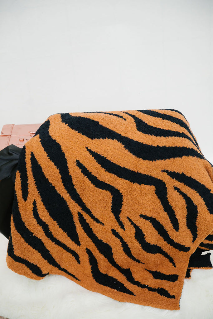 CUSTOM BLANKET Blankets Judith March BROWN TIGER STRIPED  