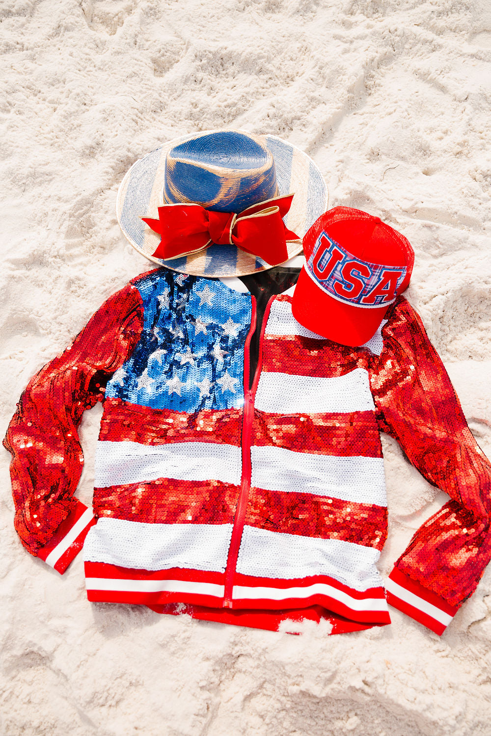 PROUD AMERICAN SEQUIN JACKET JACKET Judith March