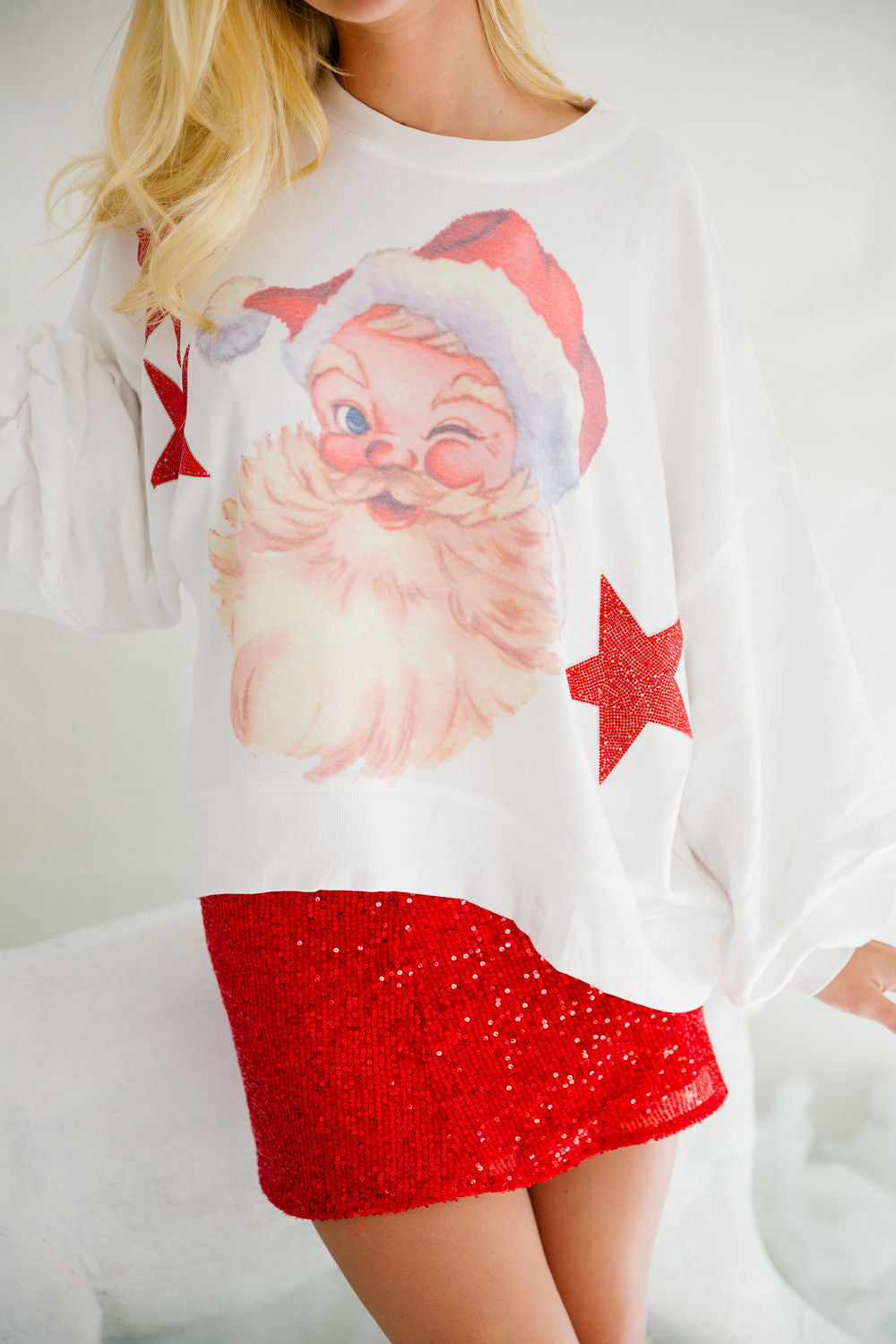 JOLLY SANTA STAR WHITE PULLOVER PULLOVER Judith March   