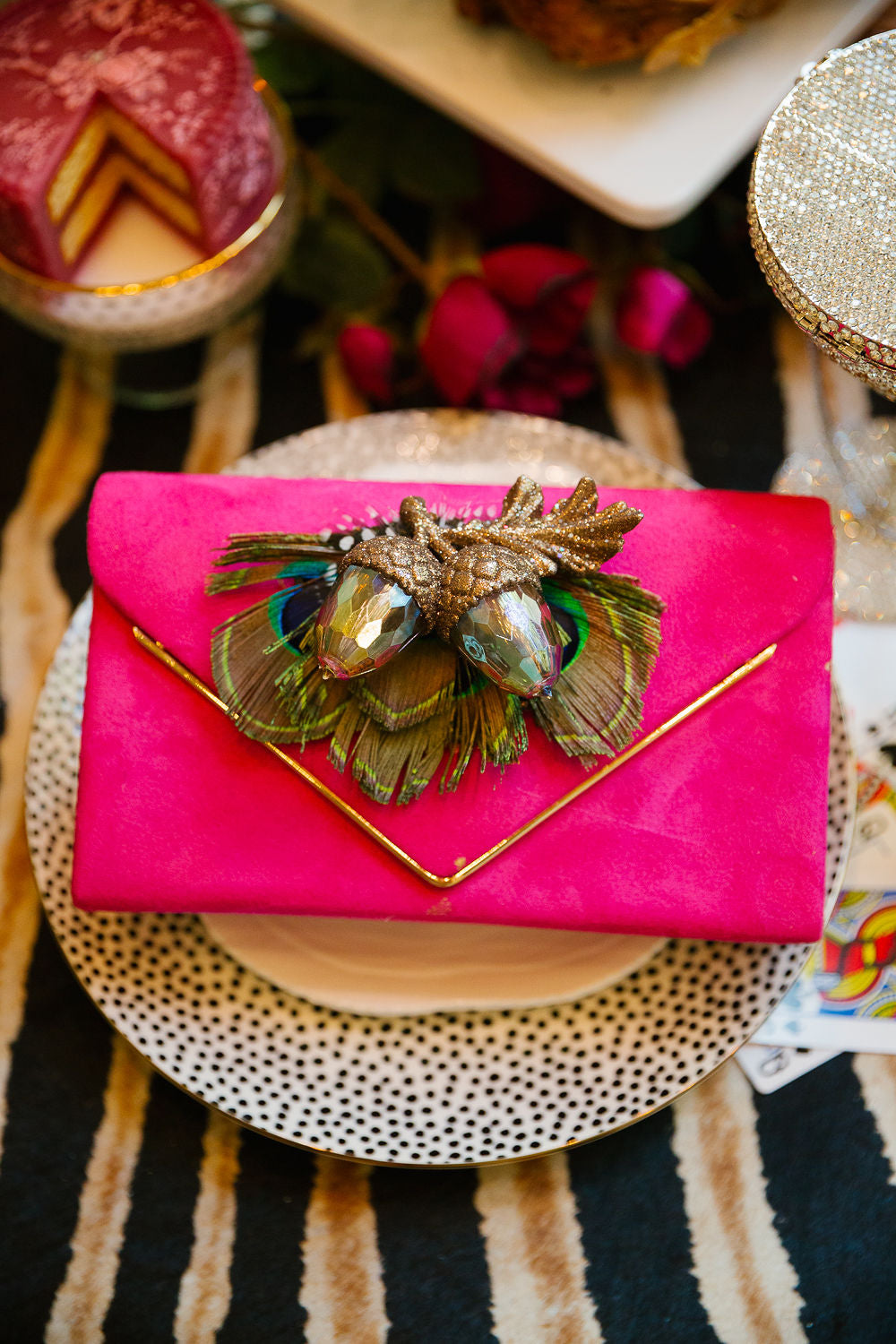 HARVEST QUEEN PINK CLUTCH BAG Judith March