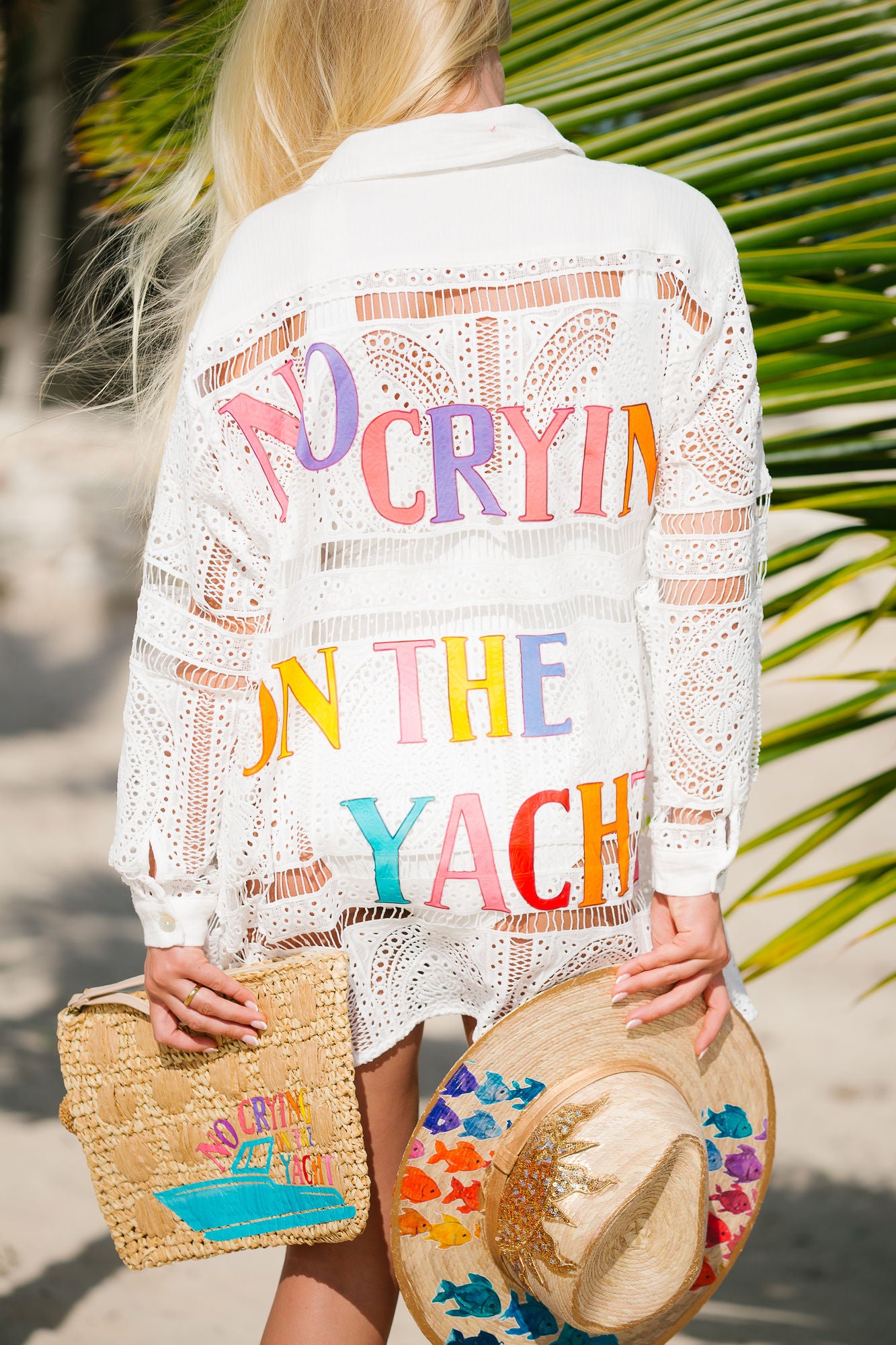 NO CRYING ON THE YACHT EYELET BUTTON DOWN Button Down Judith March