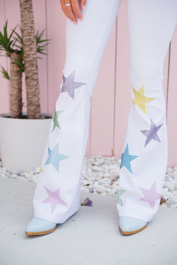WHITE COLORFUL STAR FLARES