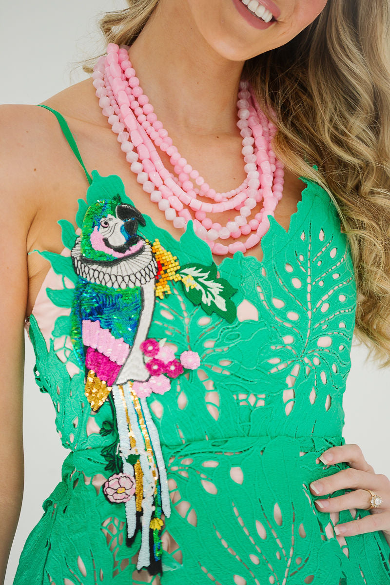 PARROT GREEN LACE DRESS MEDIUM