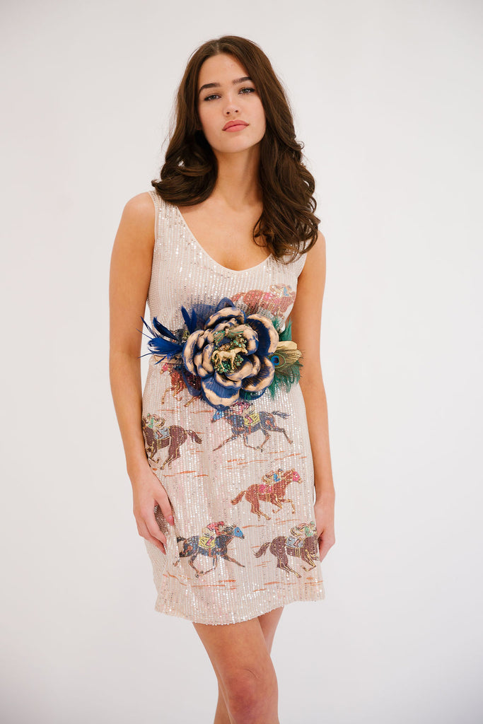 OFF TO THE RACES SLEEVELESS SEQUIN DRESS DRESS Judith March