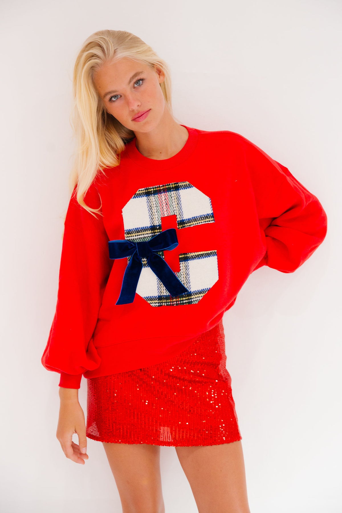 CUSTOM BOW INITIAL PULLOVER SWEATER Judith March