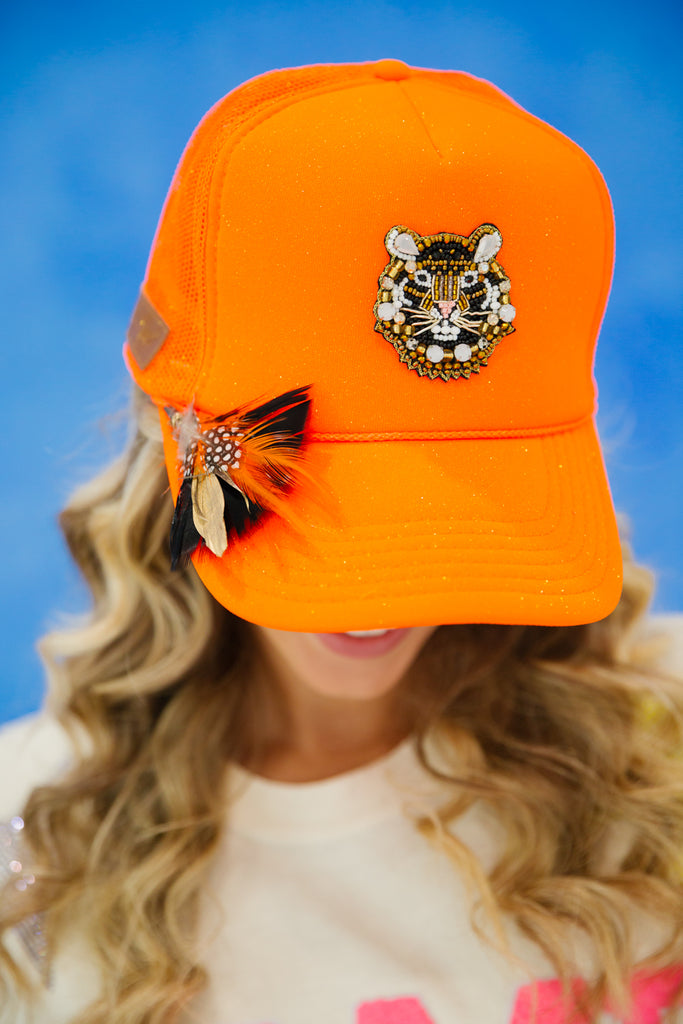 TIGRESS ORANGE TRUCKER HAT gameday23 Judith March   