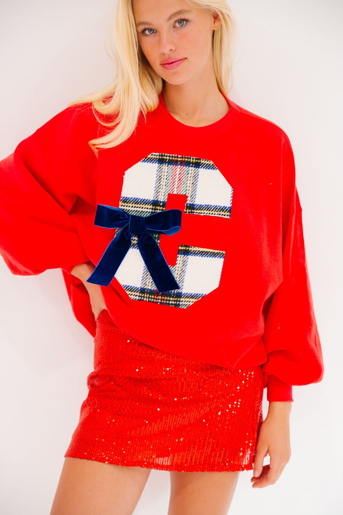 CUSTOM BOW INITIAL PULLOVER SWEATER Judith March