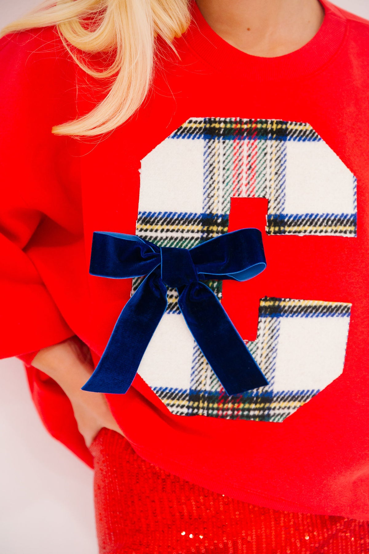 CUSTOM BOW INITIAL PULLOVER SWEATER Judith March