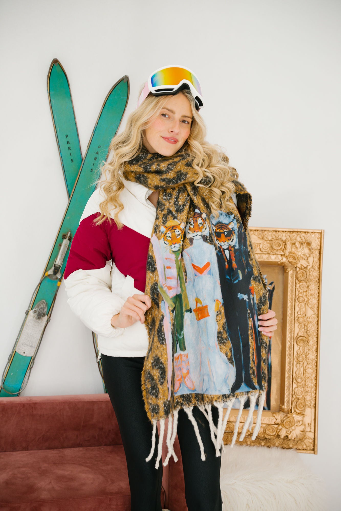 STRIPES & SLOPES LEOPARD SCARF SCARF Judith March