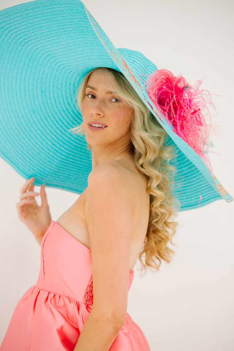 PADDOCK PARTY BLUE SUN HAT HAT Judith March