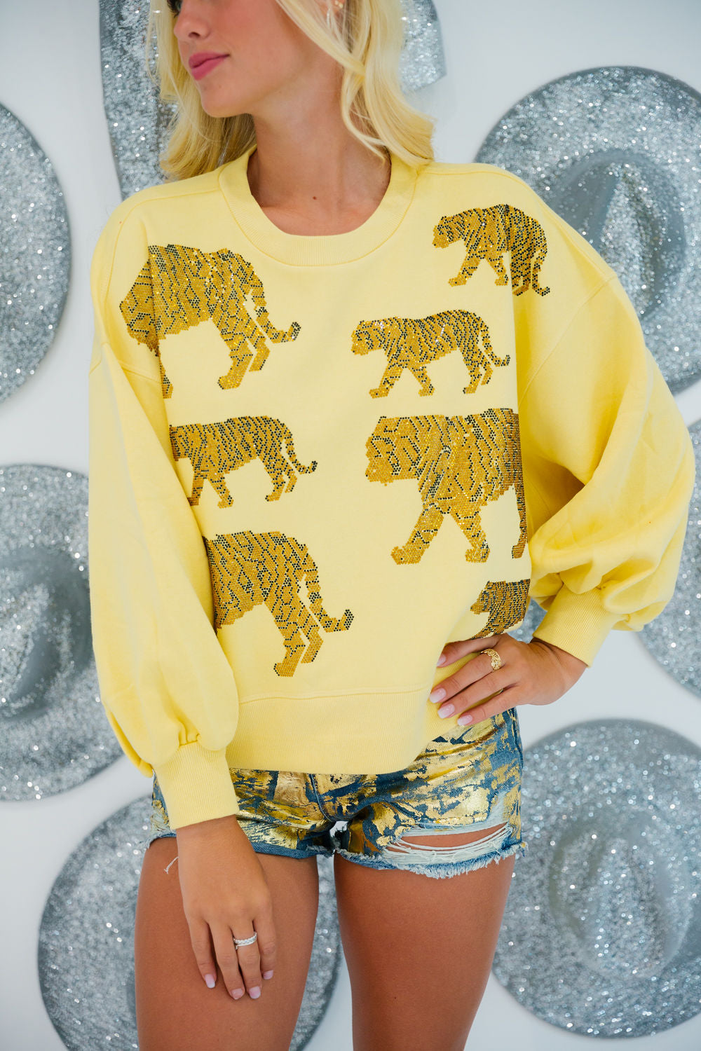TIGER LOVER PULLOVERS gameday23 Judith March SMALL YELLOW 