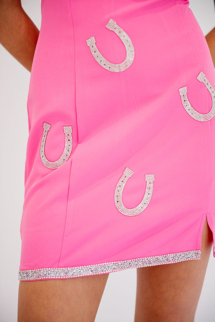 SILVER HORSESHOES PINK DRESS DRESS Judith March