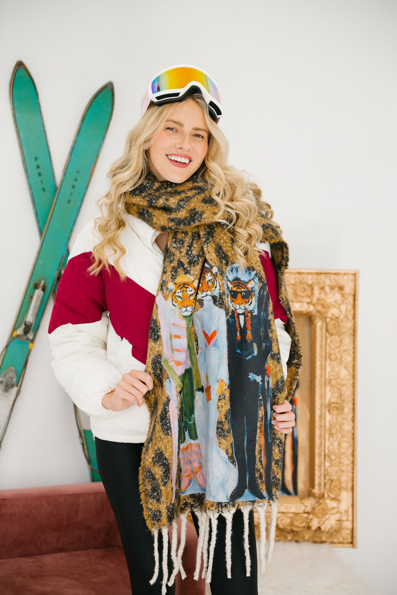 STRIPES & SLOPES LEOPARD SCARF SCARF Judith March