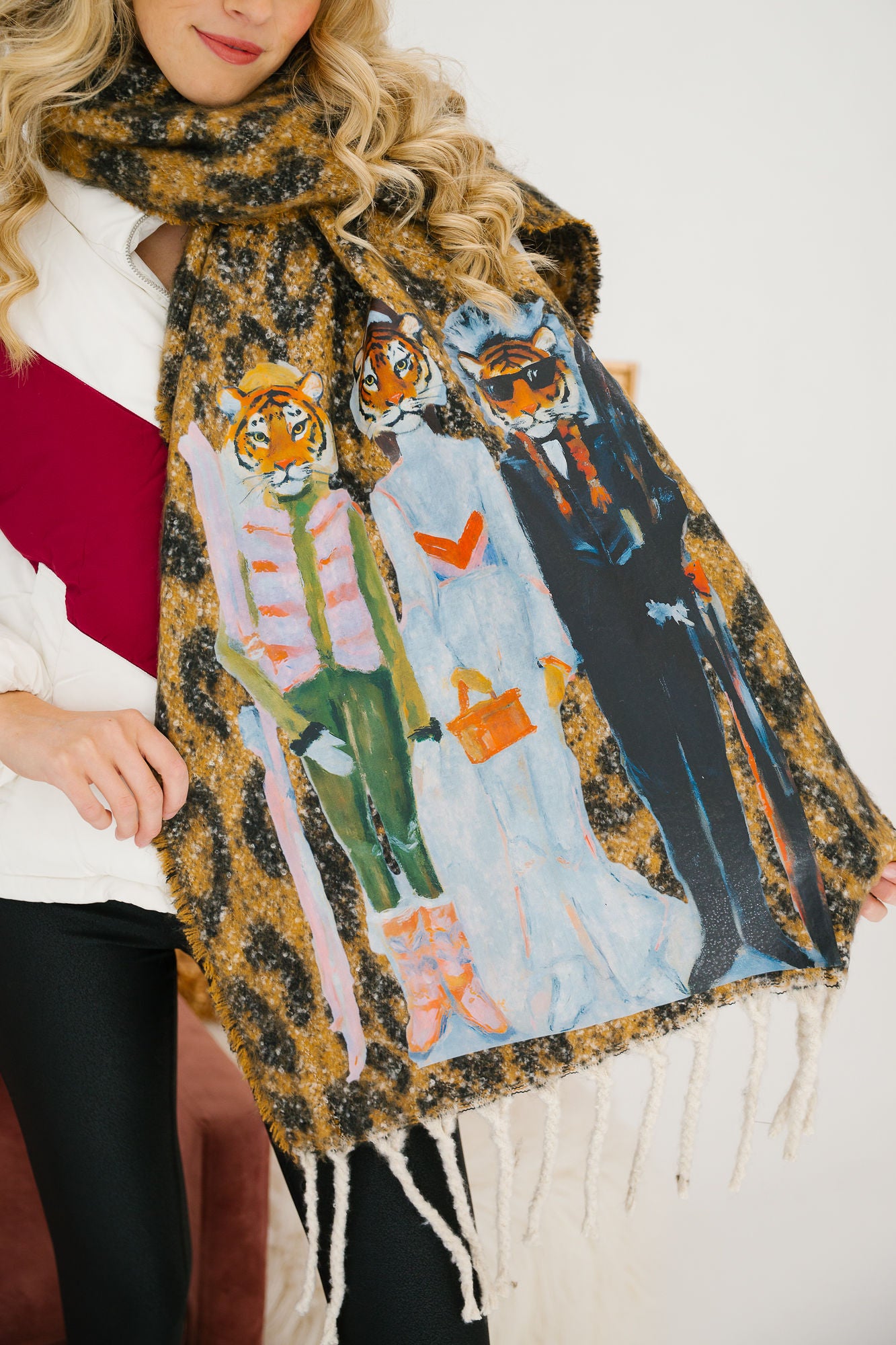 STRIPES & SLOPES LEOPARD SCARF SCARF Judith March