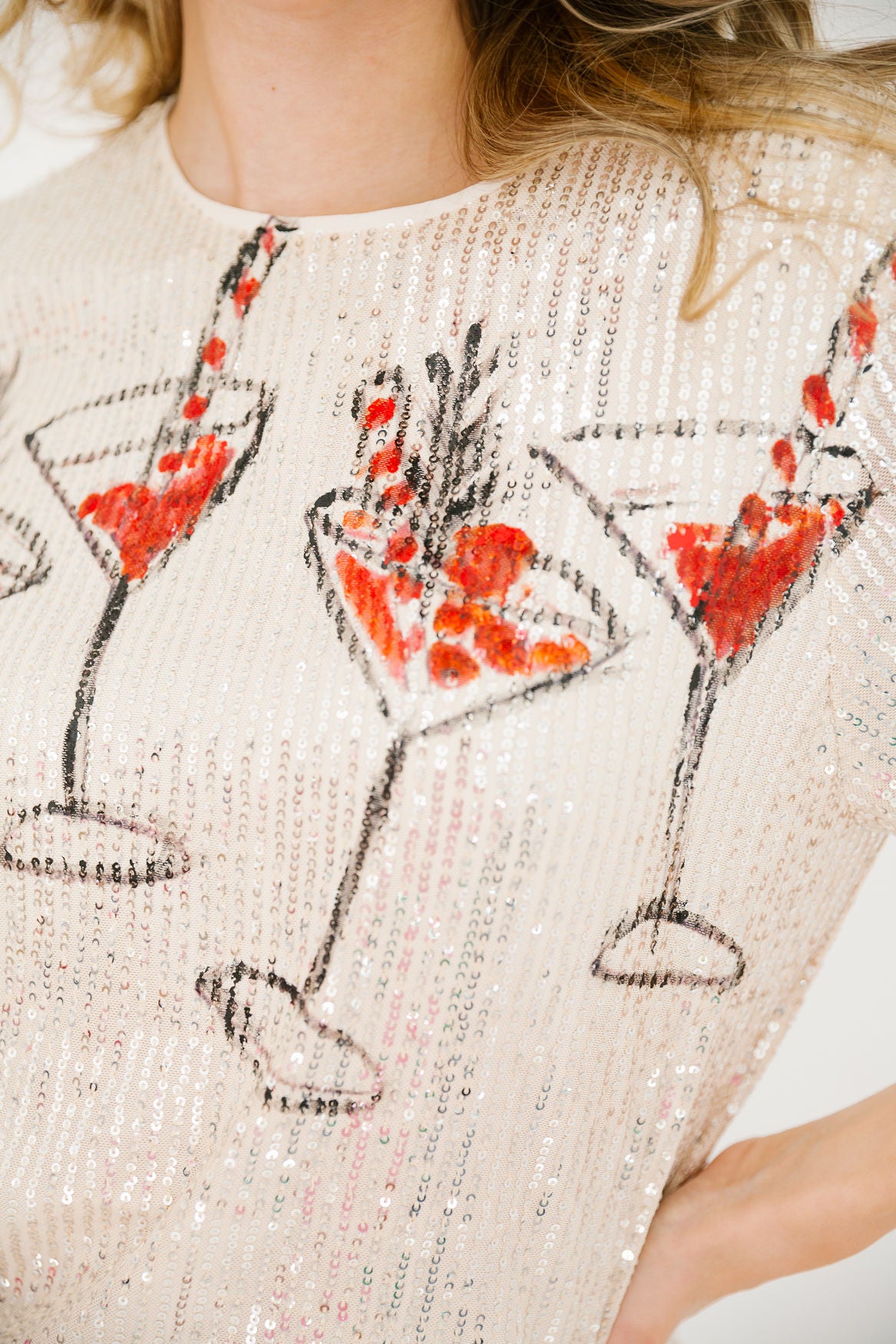 CHRISTMAS COSMO GOLD SEQUIN TOP TOP Judith March