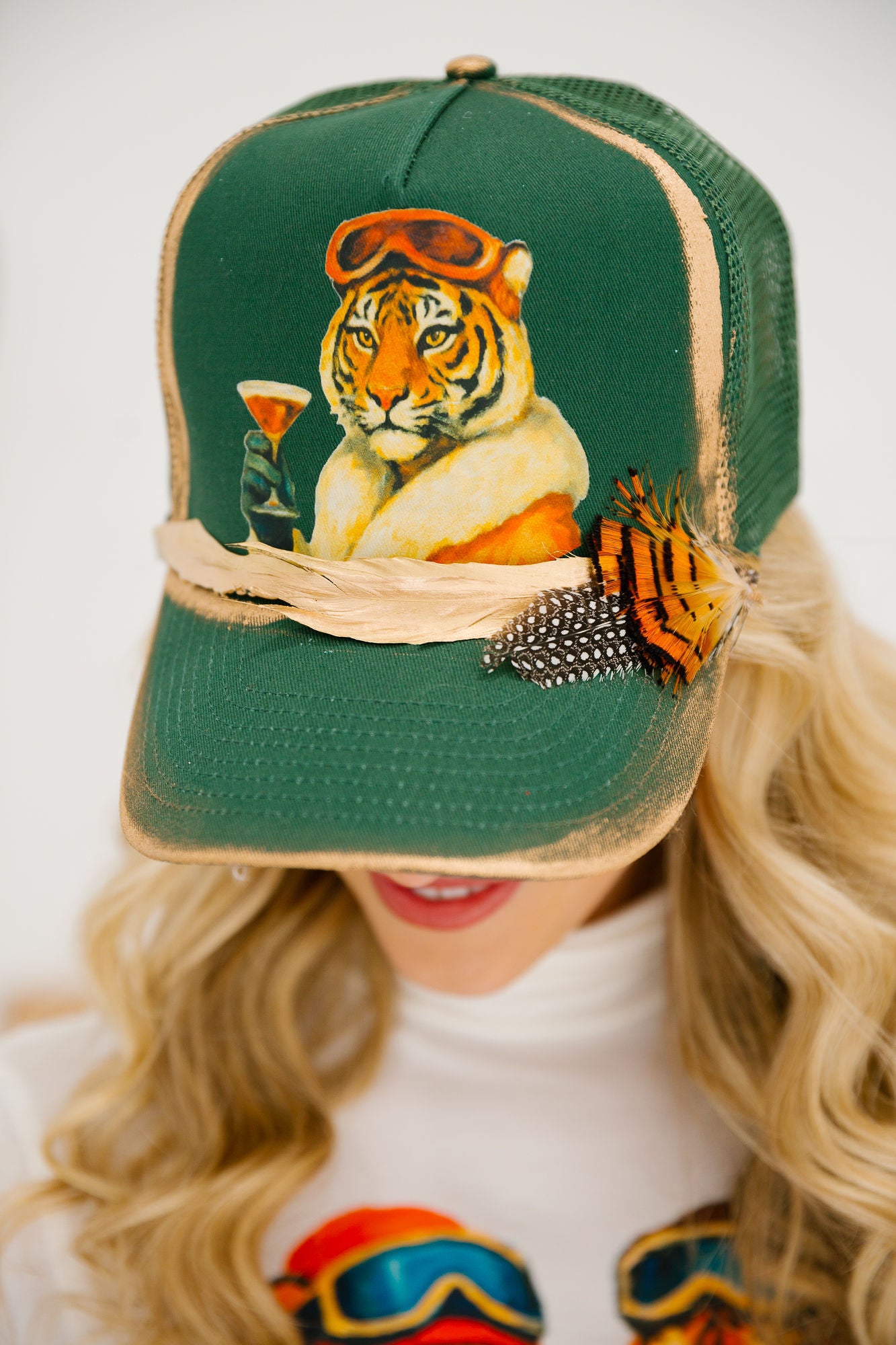 APRÈS TIGER GREEN STRUCTURED HAT HAT Judith March
