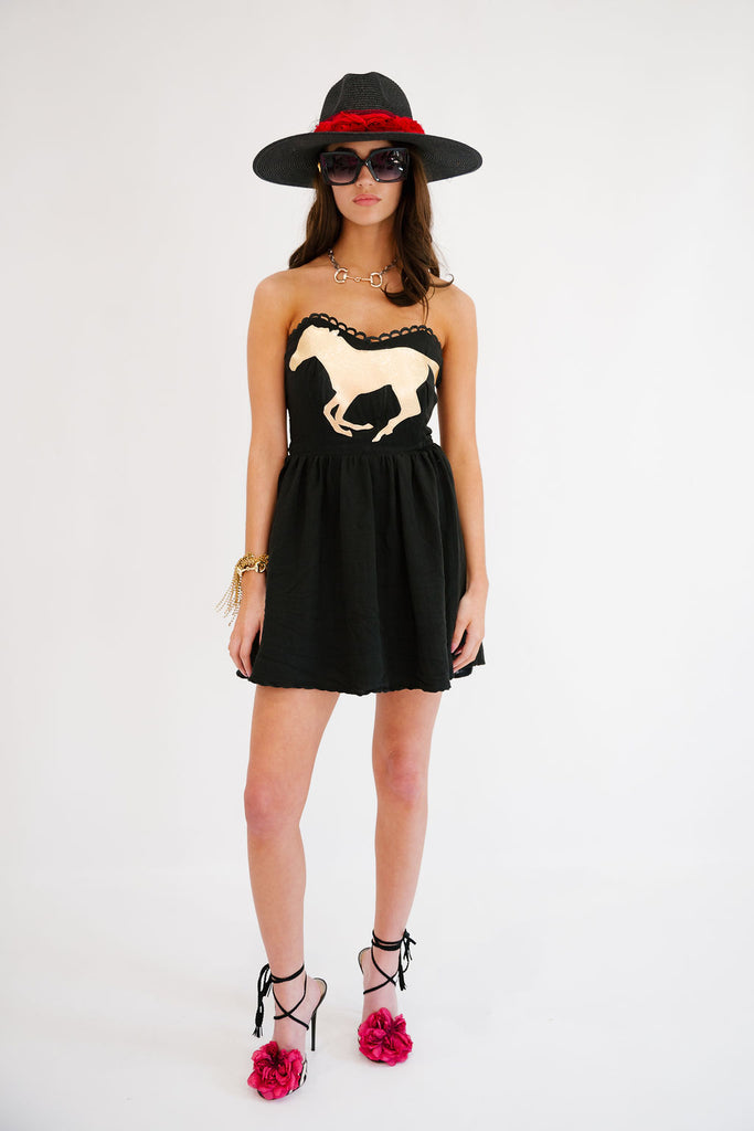 GOLDEN HORSE BLACK DRESS DRESS Judith March