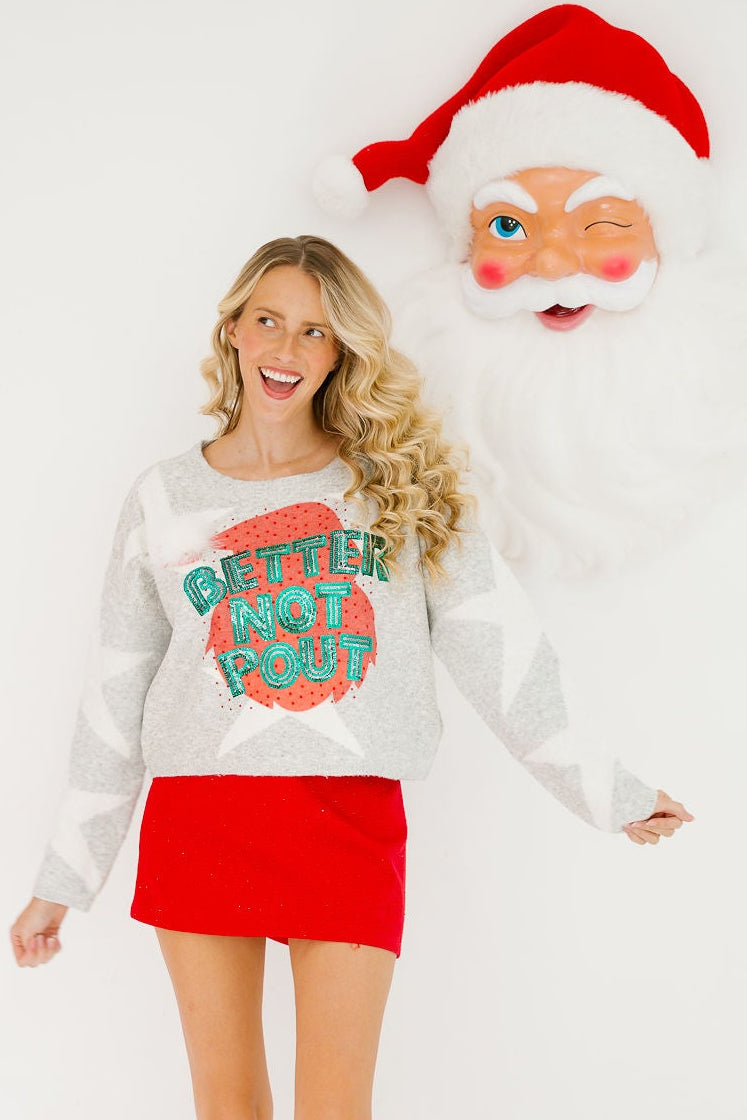 BETTER NOT POUT STAR SWEATER SWEATER Judith March