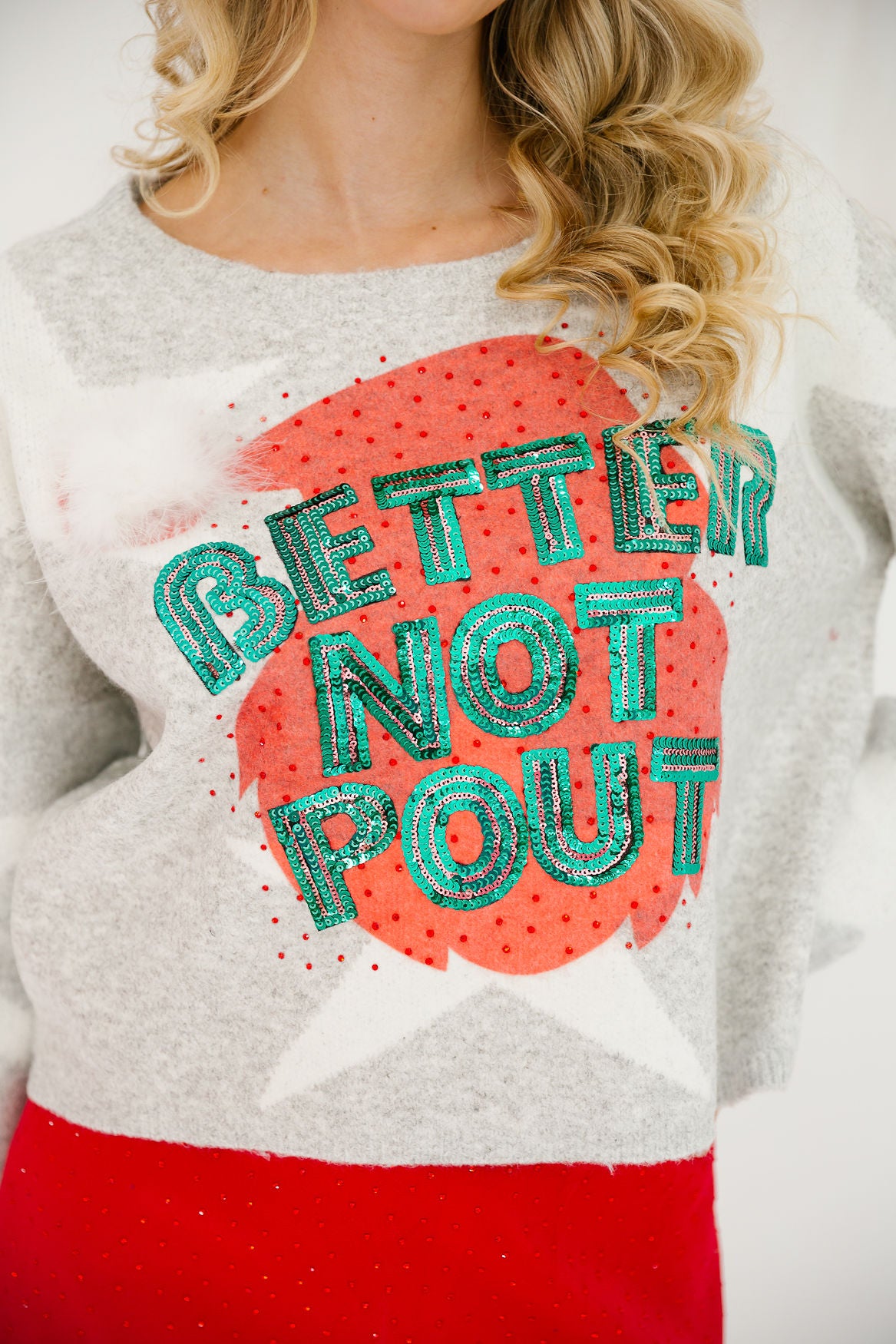 BETTER NOT POUT STAR SWEATER SWEATER Judith March