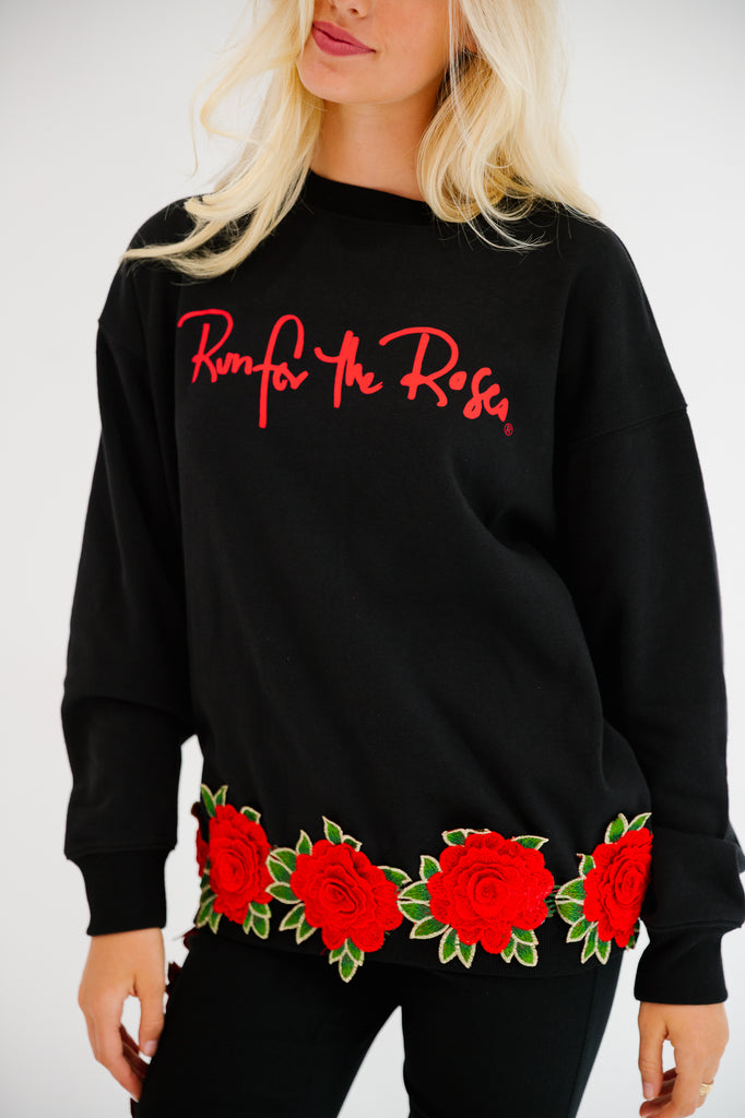 RUN FOR THE ROSES® BLACK FLORAL PULLOVER PULLOVER Judith March