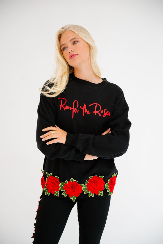 RUN FOR THE ROSES® BLACK FLORAL PULLOVER PULLOVER Judith March