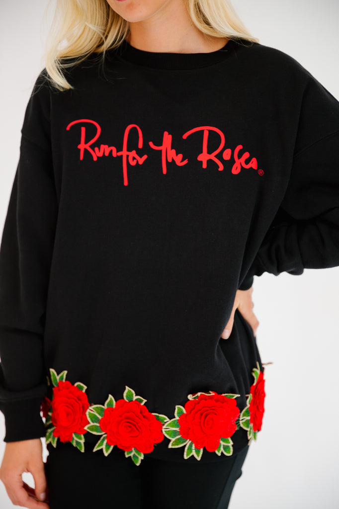 RUN FOR THE ROSES® BLACK FLORAL PULLOVER PULLOVER Judith March