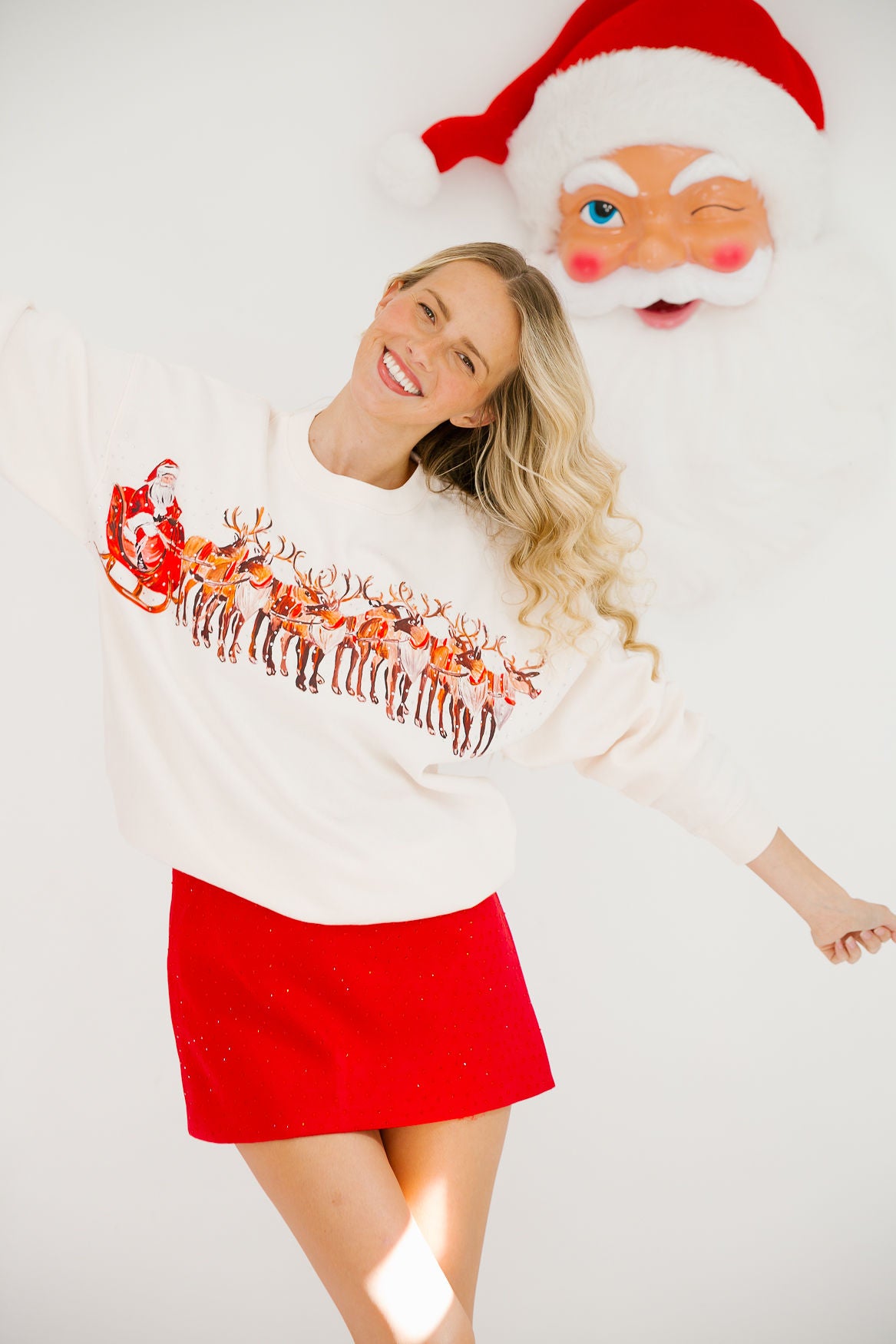 SANTA'S SLEIGH PULLOVER PULLOVER Judith March