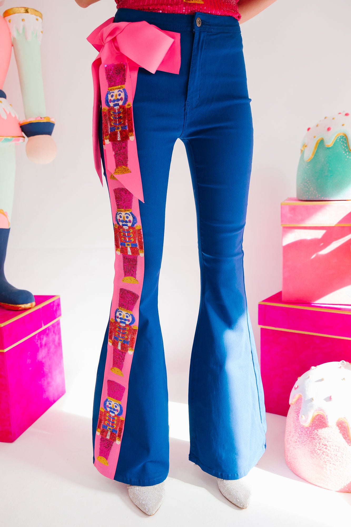 NUTCRACKER SEASON BLUE FLARE PANTS FLARES Judith March