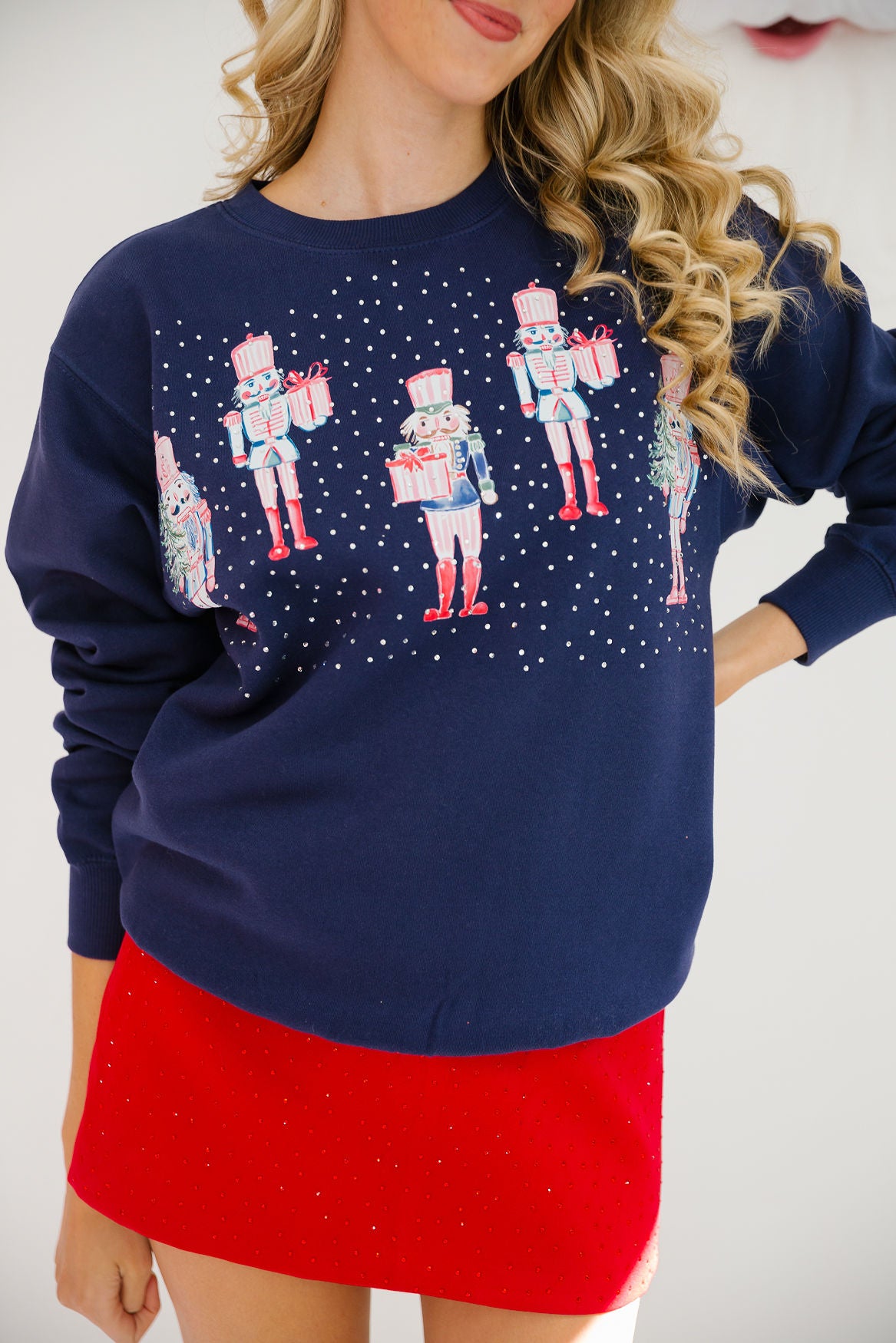 FESTIVE NUTCRACKER NAVY PULLOVER PULLOVER Judith March