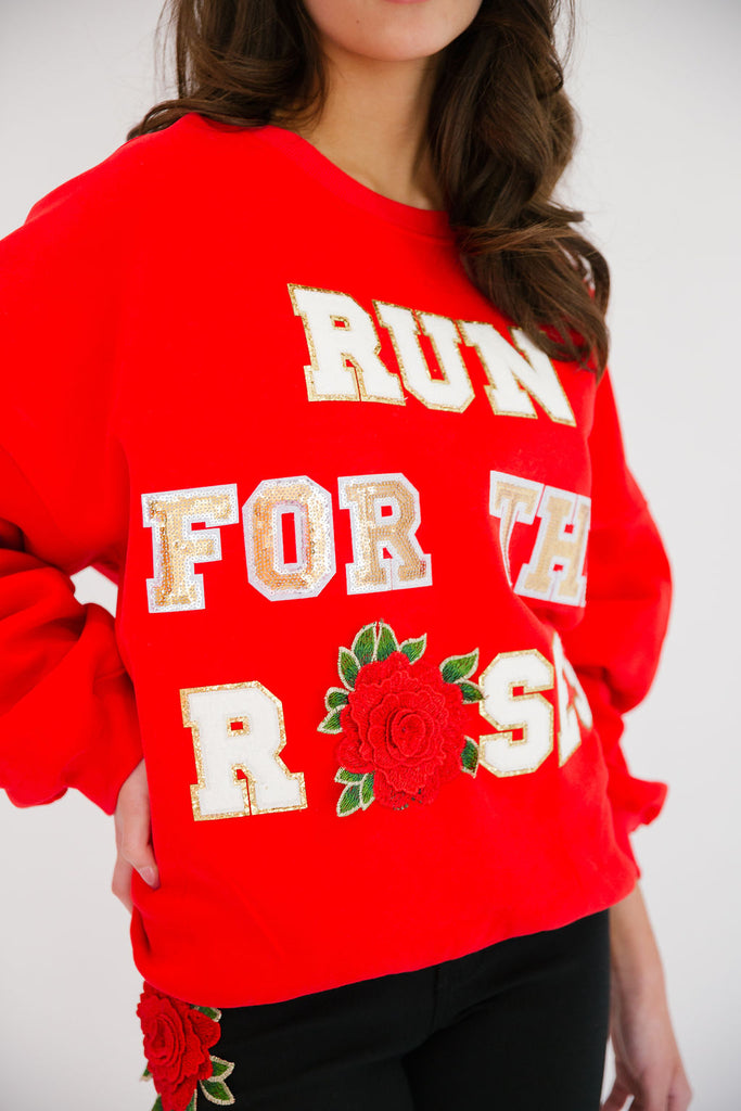 RUN FOR THE ROSES® RED PULLOVER PULLOVER Judith March