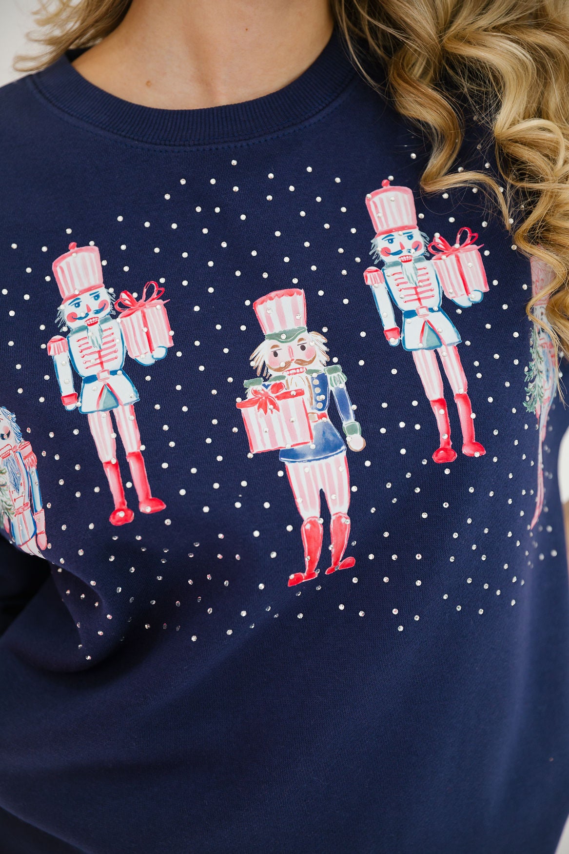 FESTIVE NUTCRACKER NAVY PULLOVER PULLOVER Judith March