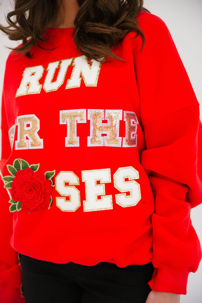 RUN FOR THE ROSES® RED PULLOVER PULLOVER Judith March