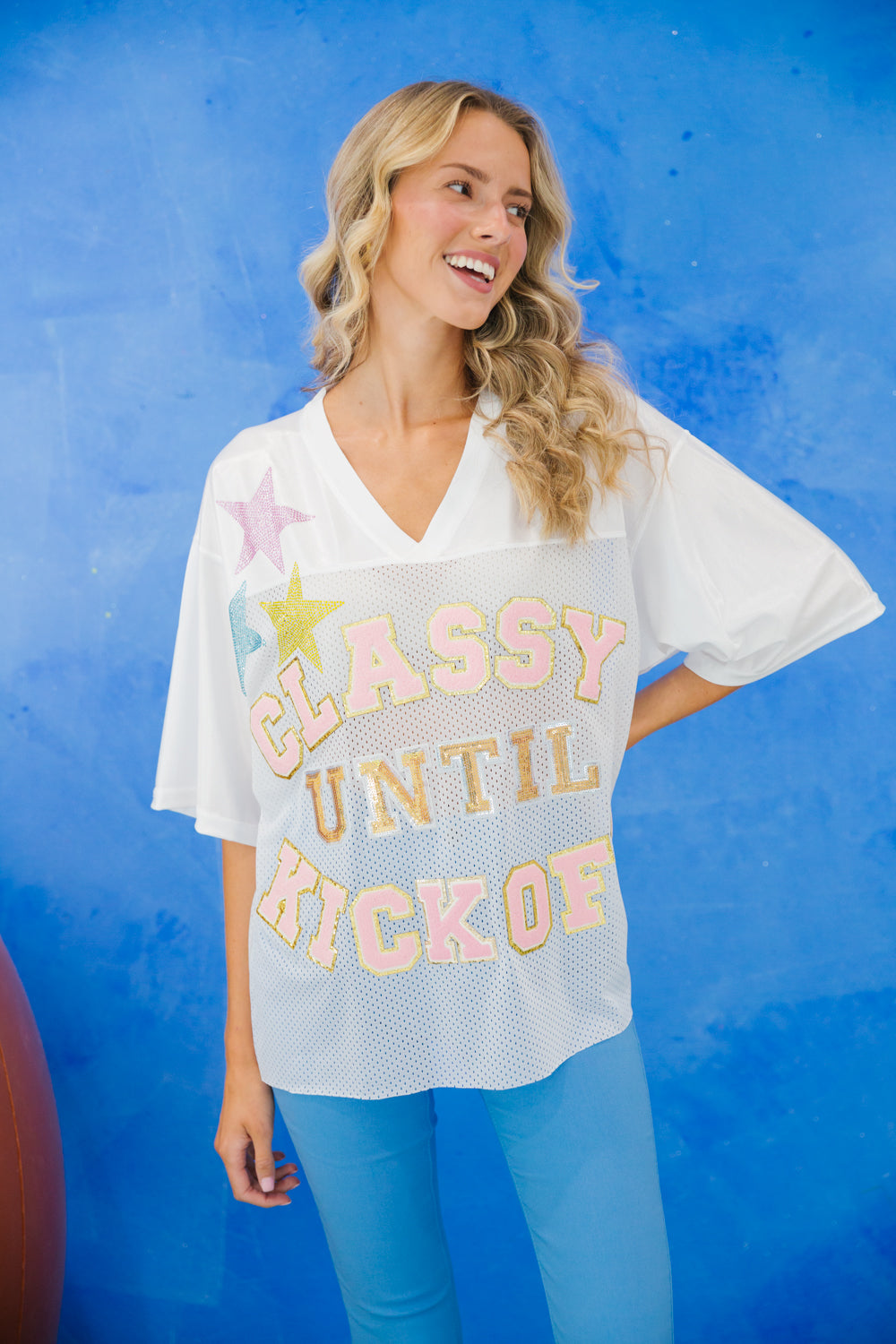 CLASSY UNTIL KICKOFF JERSEY TOP gameday23 Judith March
